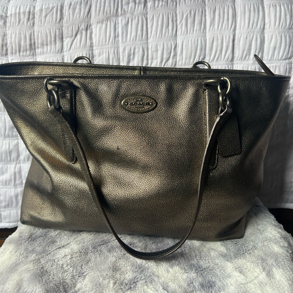 Coach Shimmering Bronze Tote Bag